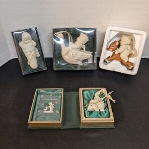 Snowbabies Dept 56 Lot of 4 Rudolph, Snowman, Animals Figurines  Ornament Bundle